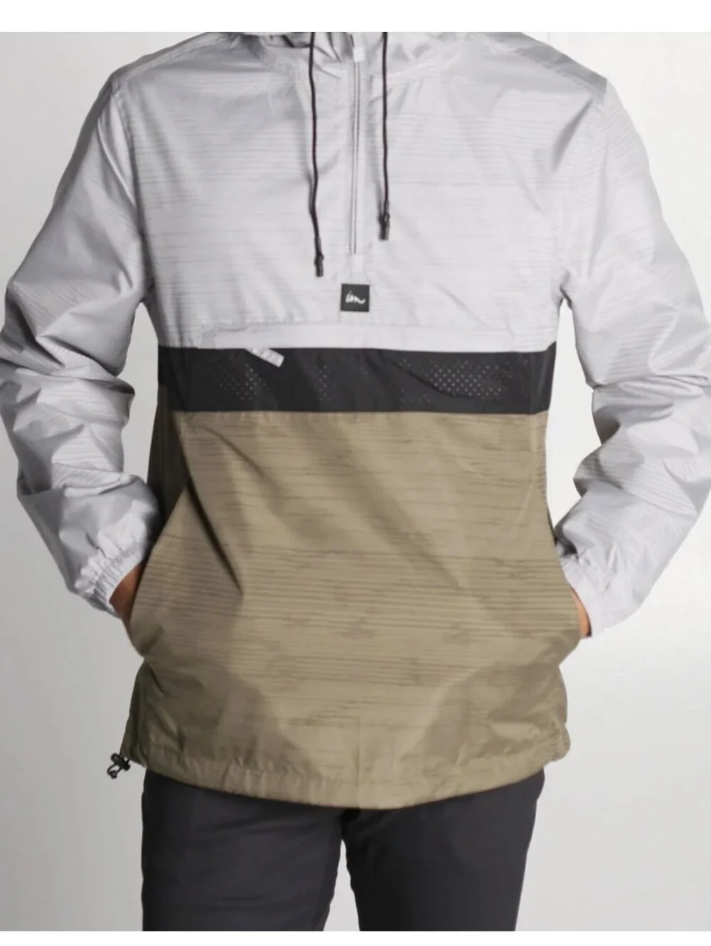 Imperial Motion Fleet Ghost Reflective Jacket Alloy Half Zip Pullover Large New